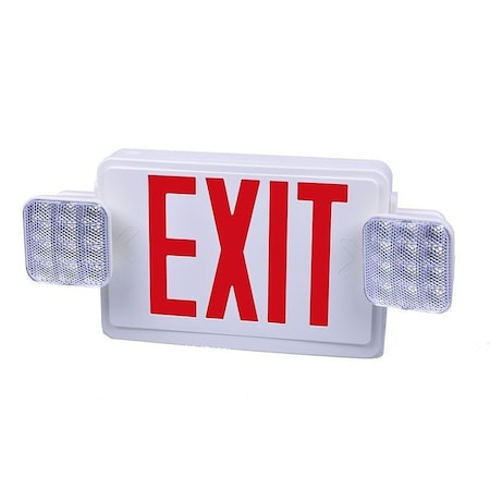 Westgate XT-CL-RW-EMAll LED Exit/Emergency Light Combo, Sgl/Dbl Face, Green Letters White Housing, 120/277V XT-CL-RW-EM